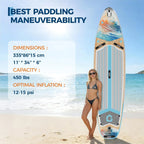 11ft  Inflatable Stand Up Paddleboard With Premium SUP Accessories,  450lbs Capacity, With Camera Mount