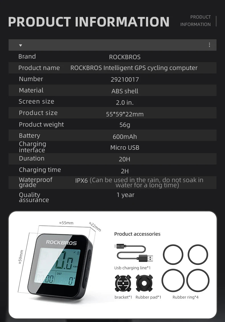 Bike Computer GPS Speedometer Road Bike MTB IPX6 Waterproof Wireless Stopwatch Cycling Odometer Bicycle Accessories
