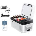 Portable Car Refrigerator, Mini Fridge With Freezer, With Built In Compressor Uses DC OR 110-240V, For Camping