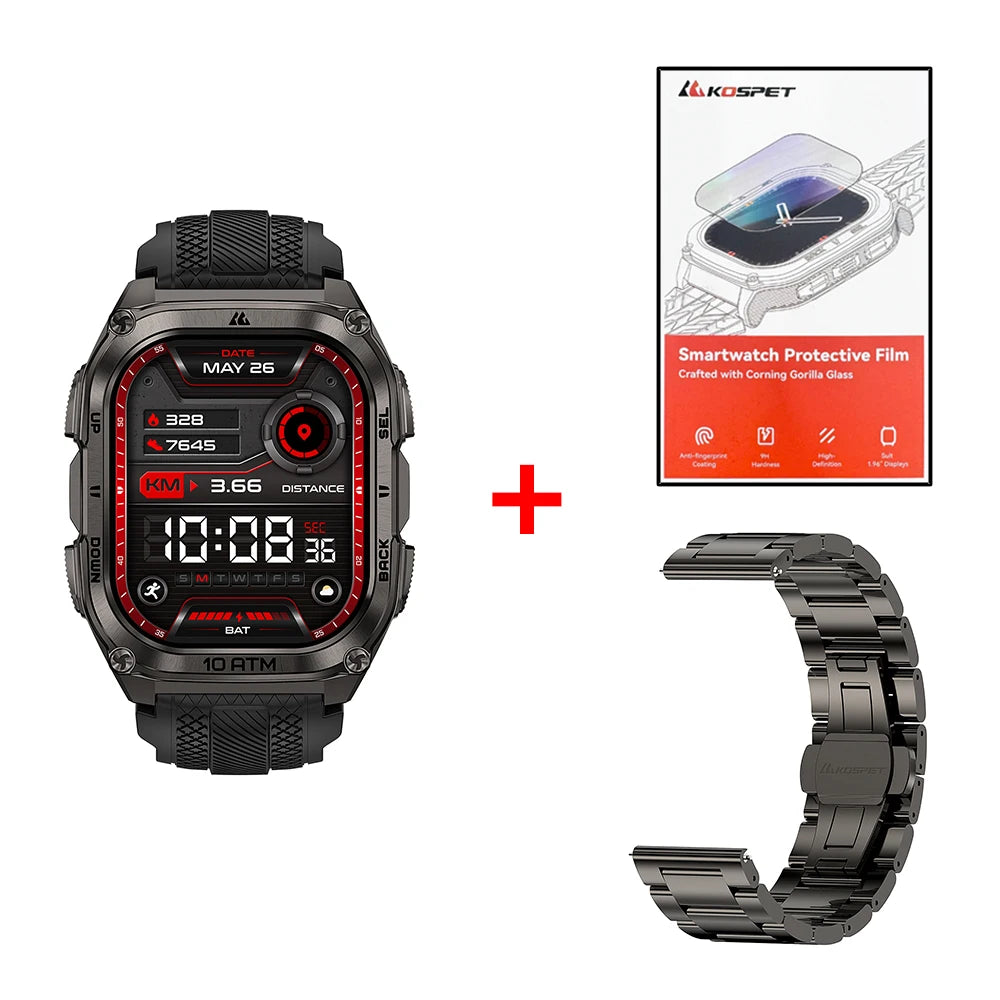 Smart Watch Stainless Steel 6-Sat GPS Offline Maps 10ATM Waterproof 45M Dive 24/7 Health Monitor for Android iOS