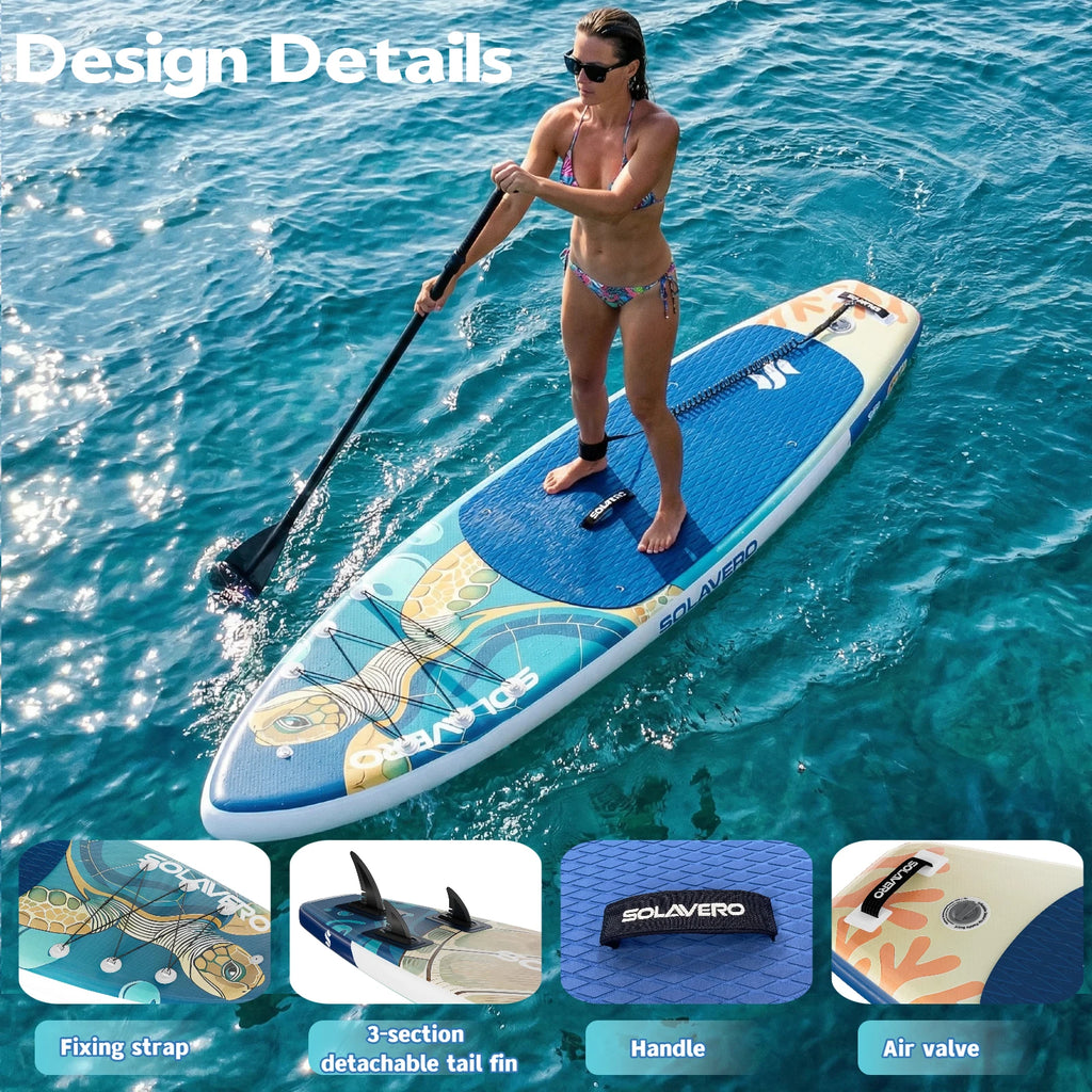 Stand Up Paddle Board, Inflatable Paddle Board with Premium Accessories, SUP Board with Non-Slip EVA Deck, Suitable for Sea Lake