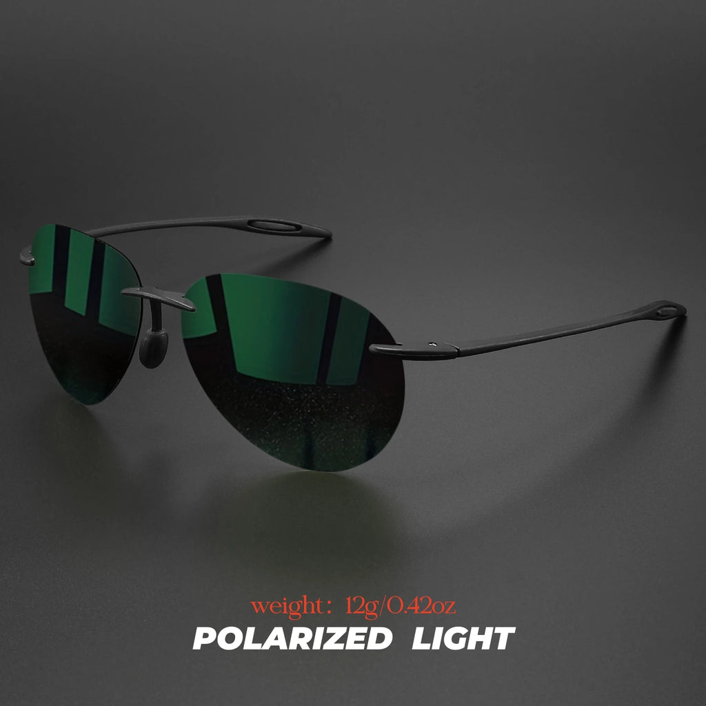 Ultra Light 12g TR90 Frameless Polarized Aviator Sunglasses - Flexible & Comfort Fit Unisex for Driving, Fishing, Outdoor