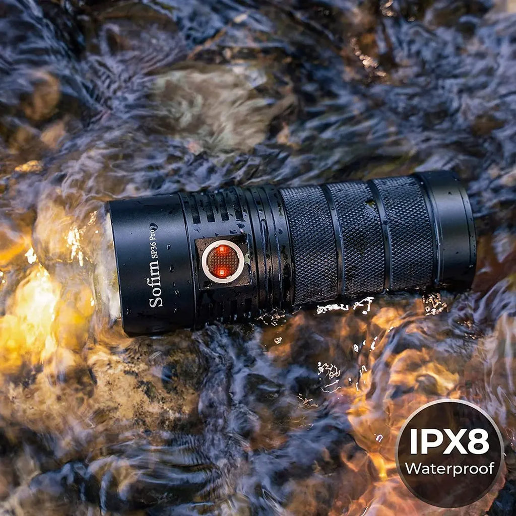 8000 Lumen Powerful LED Flashlight  With 4 SST40 USB C Rechargeable Batteries