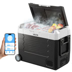 Portable Car Refrigerator, Mini Fridge With Freezer, With Built In Compressor Uses DC OR 110-240V, For Camping