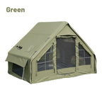 Large Luxury Inflatable Glamping Tent with Manual Hand Pump, Easy Setup 4 Season Anti-Snow Spacious Family Shelter, Weatherproof Air Tent for Outdoor Camping, Backyard Party & Wilderness Adventure