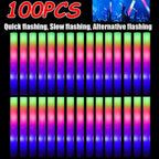 100Pcs LED Glow Sticks Bulk Colorful RGB Tube Dark Light for Party Or Camping And Hiking