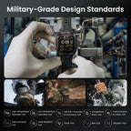Advanced GPS Smartwatch for Men MIL-STD-810H Tough 5ATM Waterproof Integrated Flashlight & Health Tracking