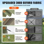 Pop Up Gazebo Tent Pop-Up Screen Tent 6 Sided Canopy Sun Shelter with 6 Removable Privacy Wind Cloths & Mesh Windows