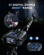 4K Night Vision Binoculars for Adults, 64GB Memory Card 3inch Screen 8X Digital Zoom With Tactical Light, 5000mAh Rechargeable Gear for Hunting & Camping, Infrared Vision Night Goggle, Gifts for Men Husband Dad