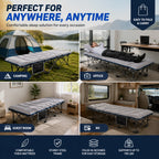 Portable Foldable Camping Cot with Thick Padded Mattress Comfortable Sleeping Bed with Sturdy Frame Compact Folding Guest Bed for Adults Easy Storage and Carrying for Outdoor Camping Travel Office Nap Patio Bedroom and Home U