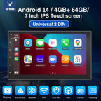 7", 9" or 10“ 2 DIN Android 15 4 GB Plus 64GB Multimedia Player GPS Navigation Tablet With Bluetooth And WIFI