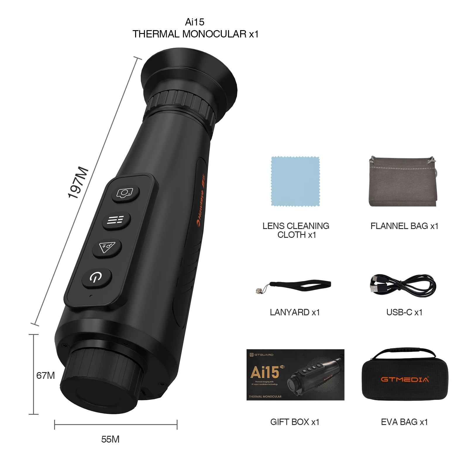 Thermal Imaging Night Vision Monoculars AI Super-resolution 384*288 for Camping Hunting Firefighting Surveillance