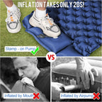 Outdoor Camping Inflatable Mattress Sleeping Pad With Pillows Ultralight Air Mat Built In Inflator Pump Hiking