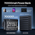 Power Bank 70000mh Power Station PD Fast Charging Powerbank External Battery Charger for Camping Outdoor
