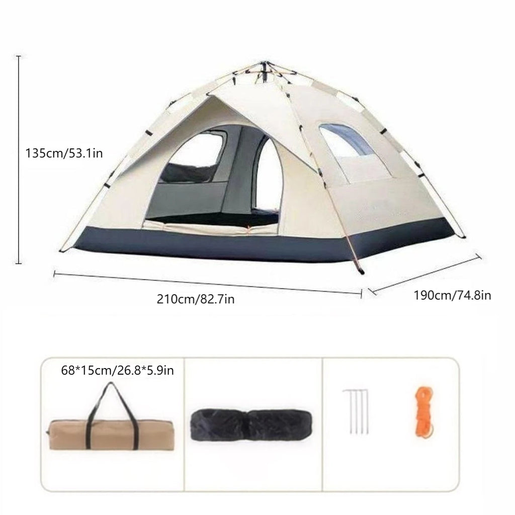 Outdoor Shelter & Sunshade, Reactive Camping Tent with Two Doors and Two Windows