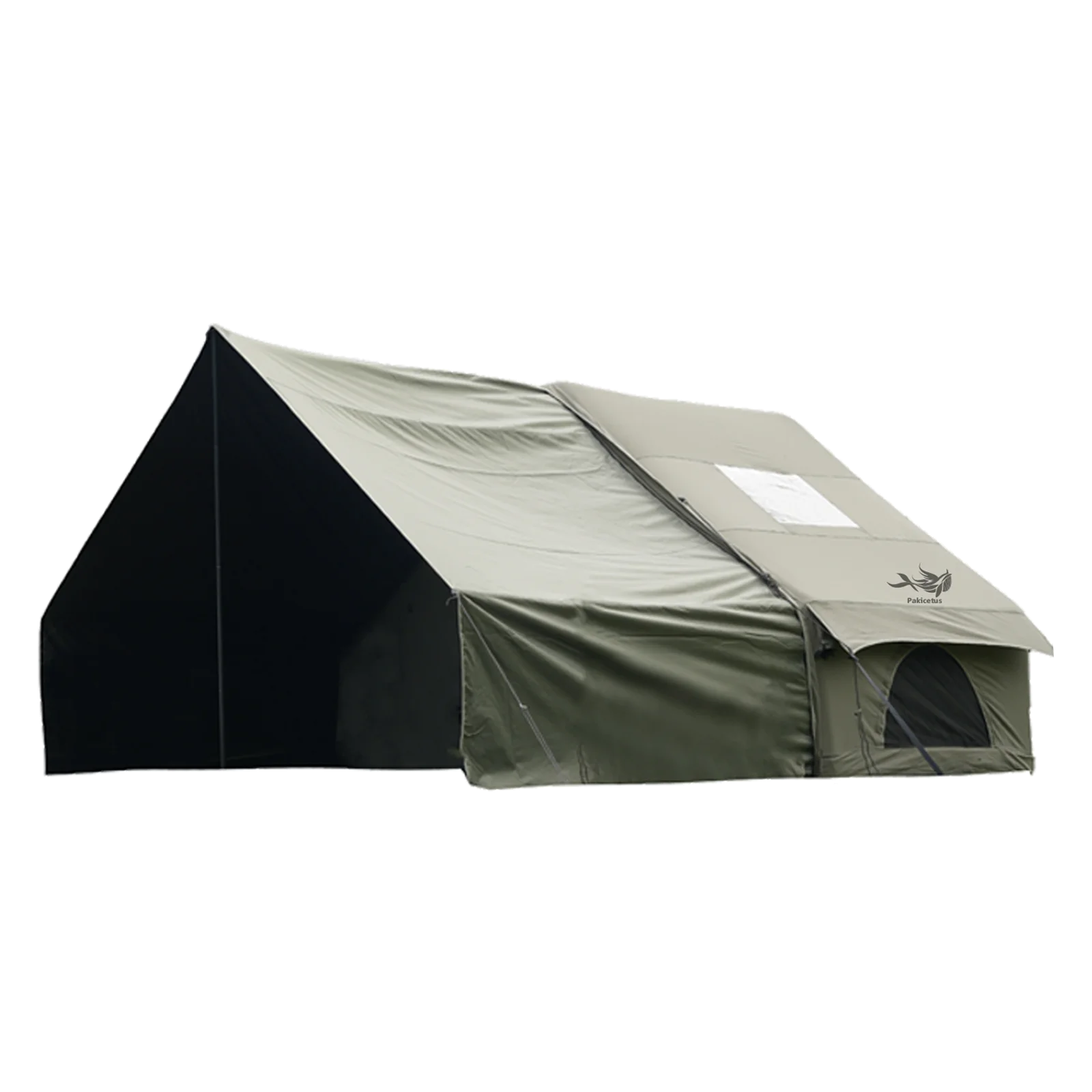 Large Luxury Inflatable Glamping Tent with Manual Hand Pump, Easy Setup 4 Season Anti-Snow Spacious Family Shelter, Weatherproof Air Tent for Outdoor Camping, Backyard Party & Wilderness Adventure