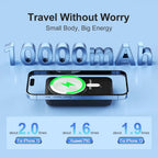 Solar Power Bank 10000mAh-15W WirelessCharging & 20W PD Fast Charge | Portable Solar Charger for iPhone 16/15/14/13/12