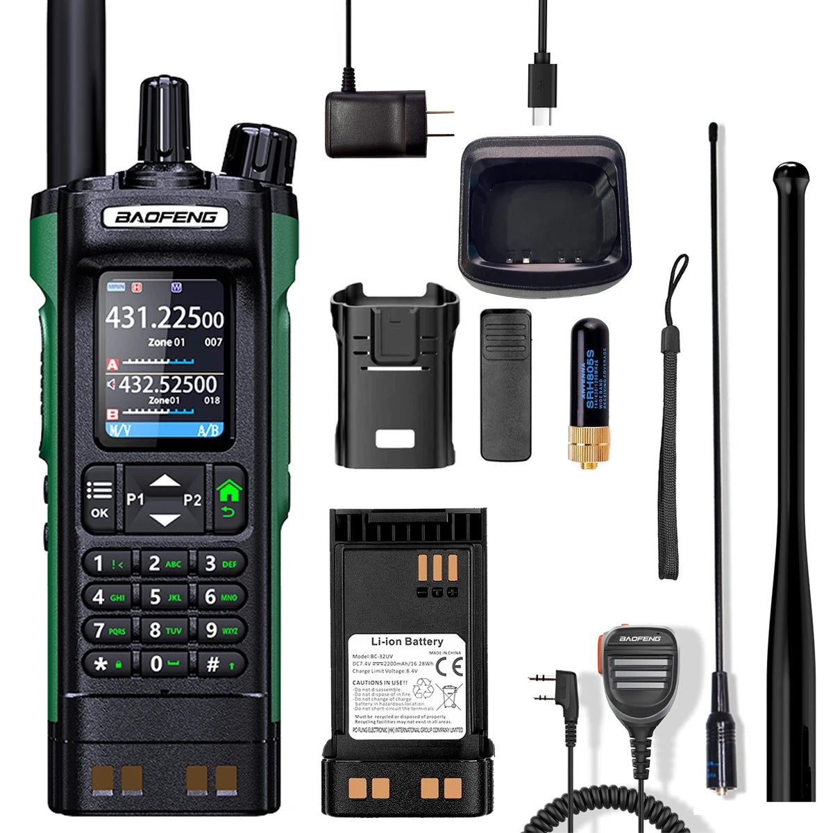 Walkie Talkie DMR GPS 10W Programming Multi Band Wireless Copy Frequency Type-C DM-32UV Ham 2 Way Ra