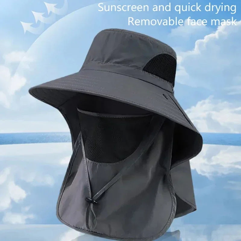 Summer Sun Hats With UV Protection For Outdoors,  Hunting, Hiking & Camping With Visor And Neck Flap For Men & Women.