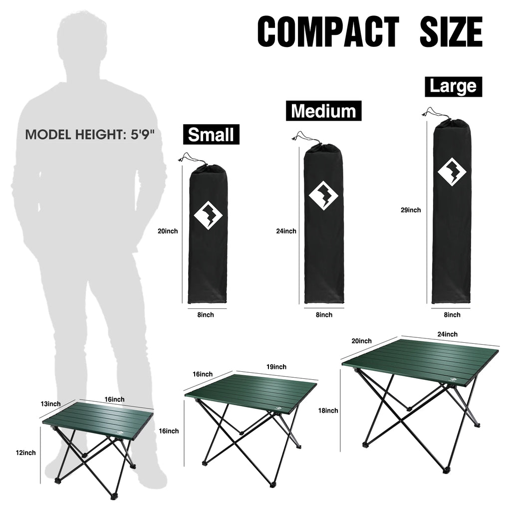 Portable Camping Folding Side Table, Ultralight Aluminum, With Carry Bag for Outdoor Cooking, Picnic, Camp