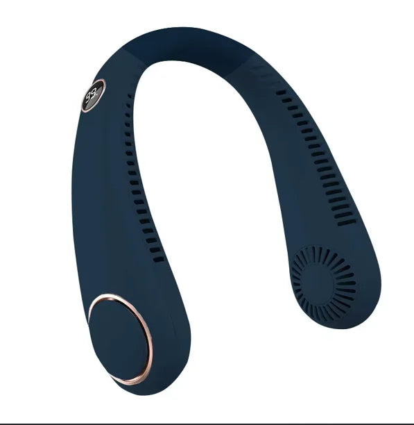 Mini Neck Mounted Fan Portable Bladeless Neck USB Rechargeable Air Cooler 5 File Speed Summer Sports Fan Outdoor Sports Fans