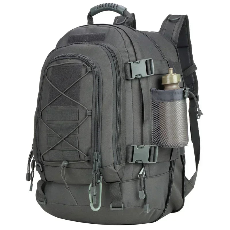 Extra Large 60L Tactical Water Resistant Backpack For Men & Women, For Camping, Fishing, Hiking, Travel & Laptop
