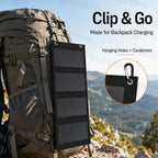 Portable 20W Foldable Solar Panel USB Charger Lightweight Solar Power Bank Charger for Backpacking Camping Outdoor Activities