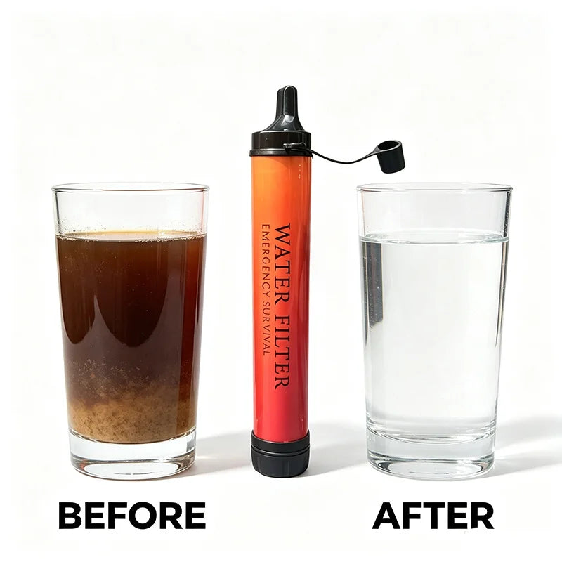 1-5 Pcs Outdoor Mini Water Filter Straw Camping Purification Portable