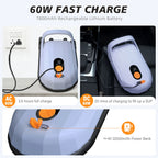 Electric Air Pump with Battery 7800 mAh 20 PSI Max Rechargeable 12 V DC Car Connection Pump for Boards, Surf Kite