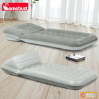 CAMEBUST Foldable Interior Air Mattress Inflatable Adjustable Sofa Bed Sleeping Mat for Home And Outdoor Use Brown/Grey