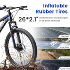 Ecarpat Dual Full Suspension Mountain Bike 24/26/27.5 Inch, Mens Women Teenagers Boy Girl Mountain Bike, 21-Speed Disc Bicycles