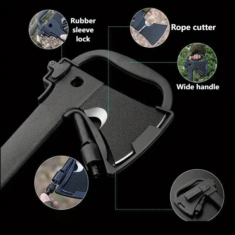 Camping Hand Axe and Survival Gear Lightweight Hatchet with Nested Serrated Wood Saw Knife and Magnesium Fire Starter Tool