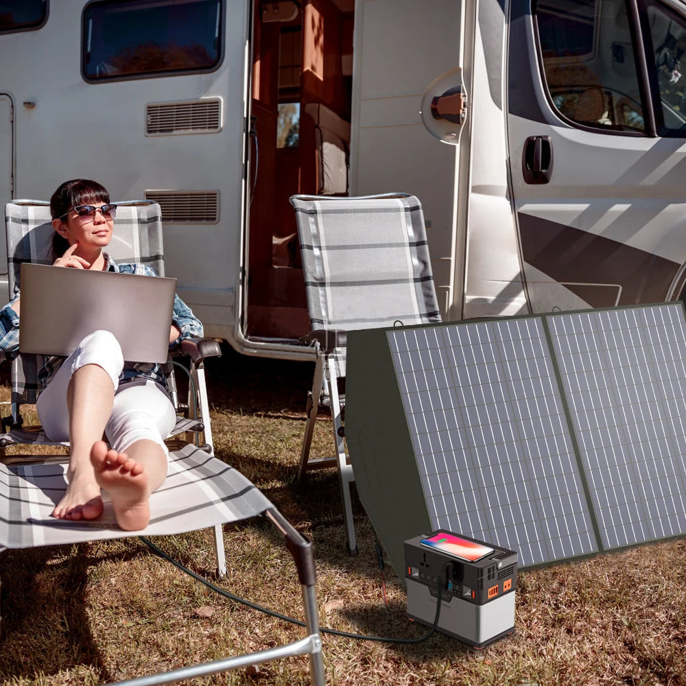 Foldable and Portable Solar Panel 100 / 200W Battery Charger，Outdoor Emergency Backup Power for Powerstation etc