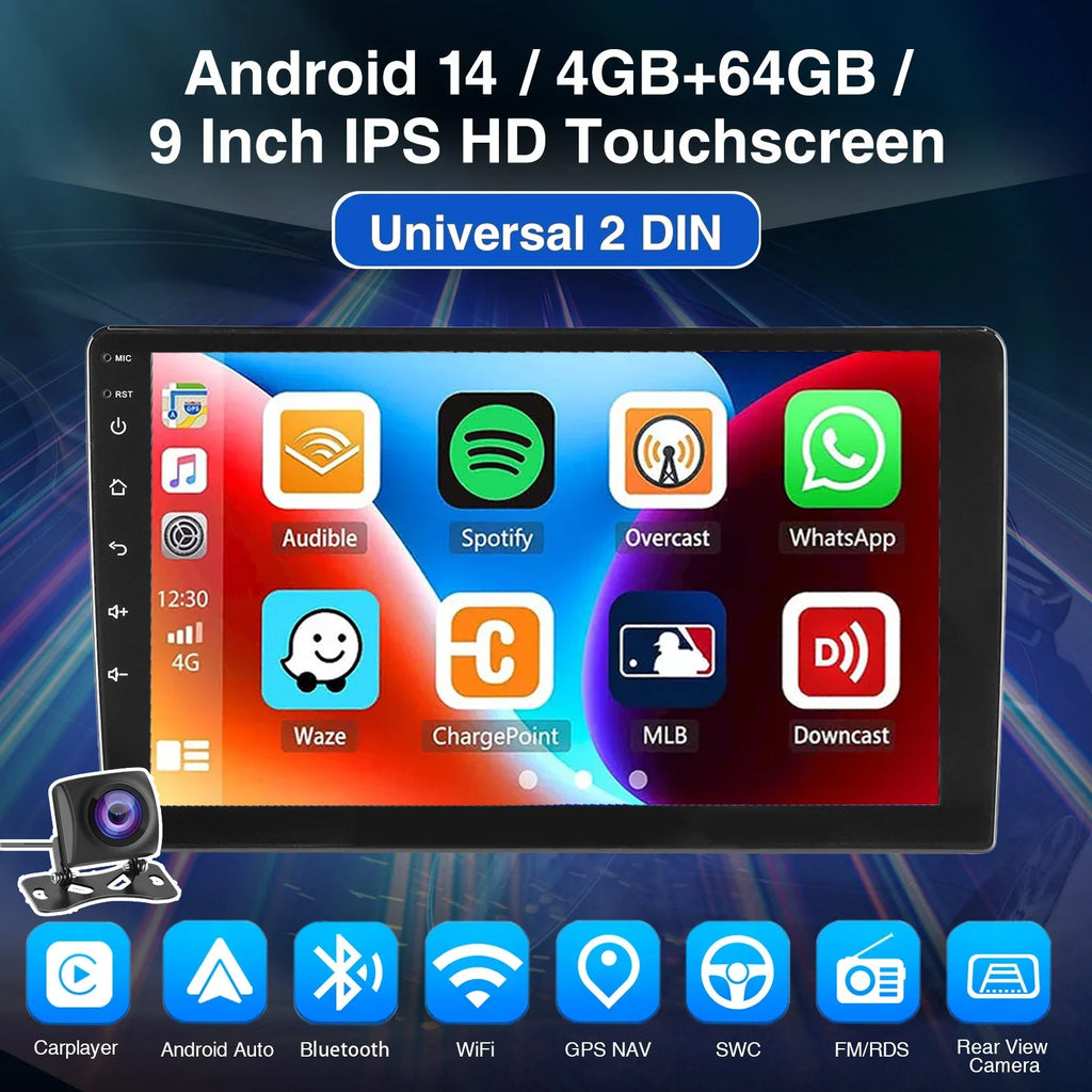 7", 9" or 10“ 2 DIN Android 15 4 GB Plus 64GB Multimedia Player GPS Navigation Tablet With Bluetooth And WIFI