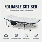 Portable Foldable Camping Cot with Thick Padded Mattress Comfortable Sleeping Bed with Sturdy Frame Compact Folding Guest Bed for Adults Easy Storage and Carrying for Outdoor Camping Travel Office Nap Patio Bedroom and Home U