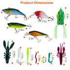 383Pcs Fishing Lures Tackle Box Bass Fishing Animated Lure Crankbaits Spinnerbaits Soft Plastic Worm Saltwater Freshwater Fishing Kit