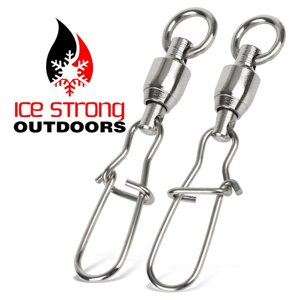 Ice Strong Outdoors - Terminal Tackle - Premium Ball Bearing Welded Ring Swivels